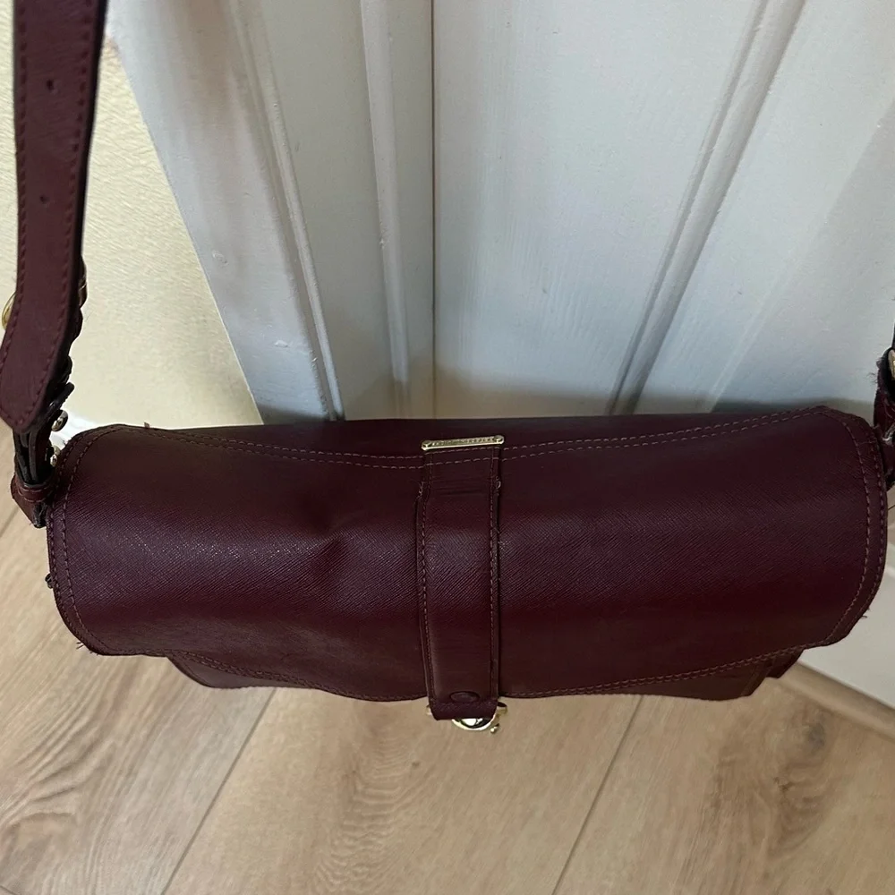 Rebecca Minkoff Hudson Moto Burgundy Leather Crossbody Bag